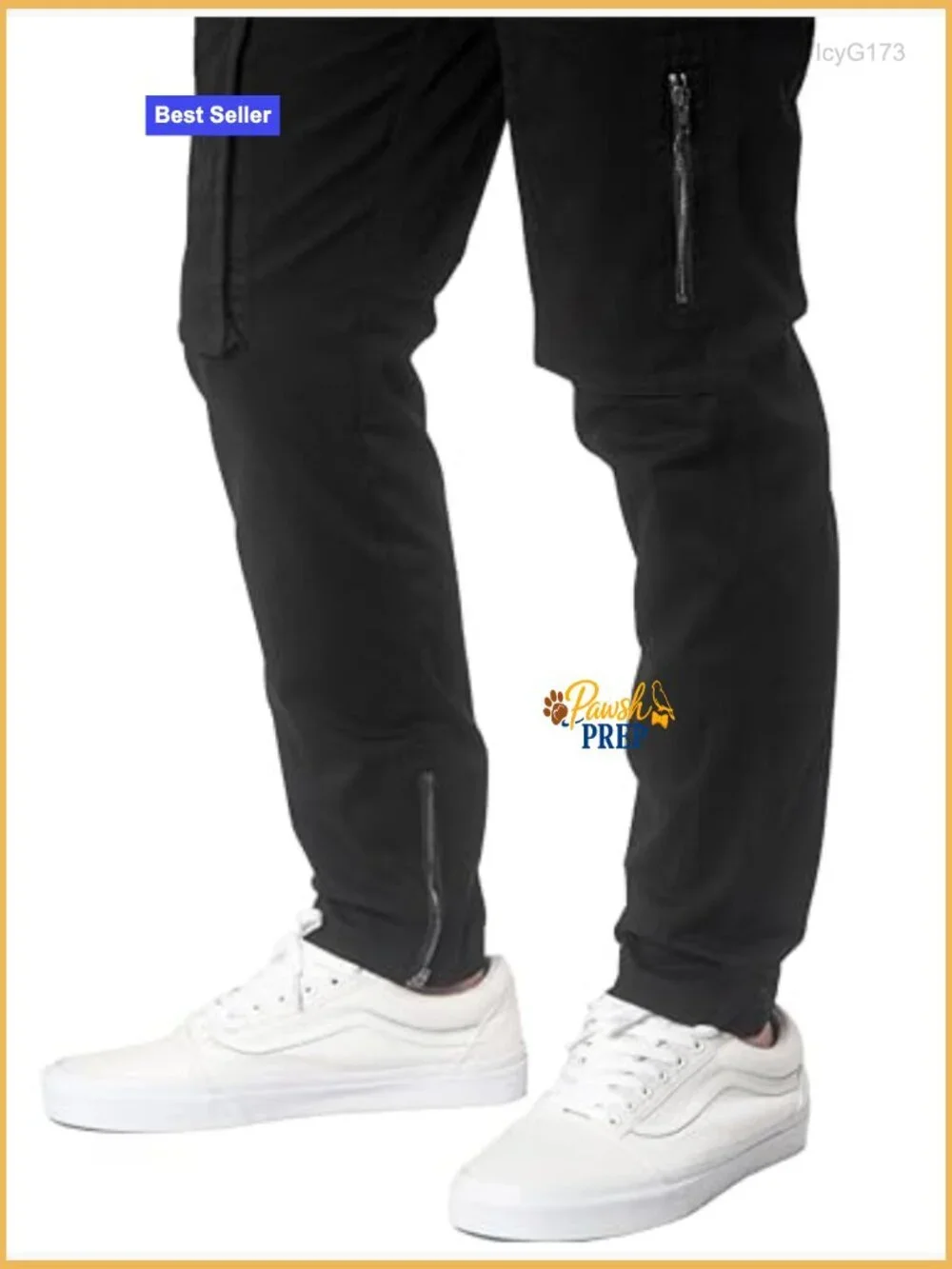 Slim Fit Cargo Joggers with Zipper Ankle Stretch Casual Chino Pants